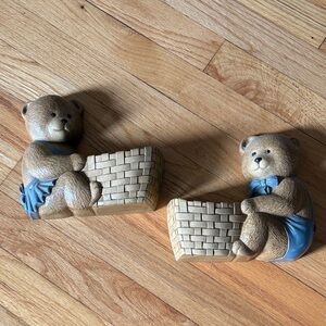 Vintage 80s HOCO Bear Wall Accents w/ Planter Baskets. Great Condition.